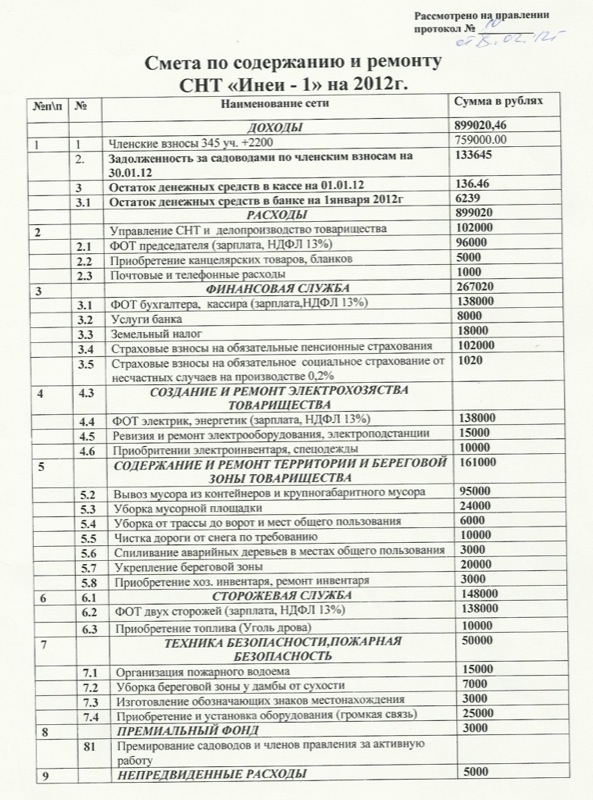 2012 год. Страница 1.